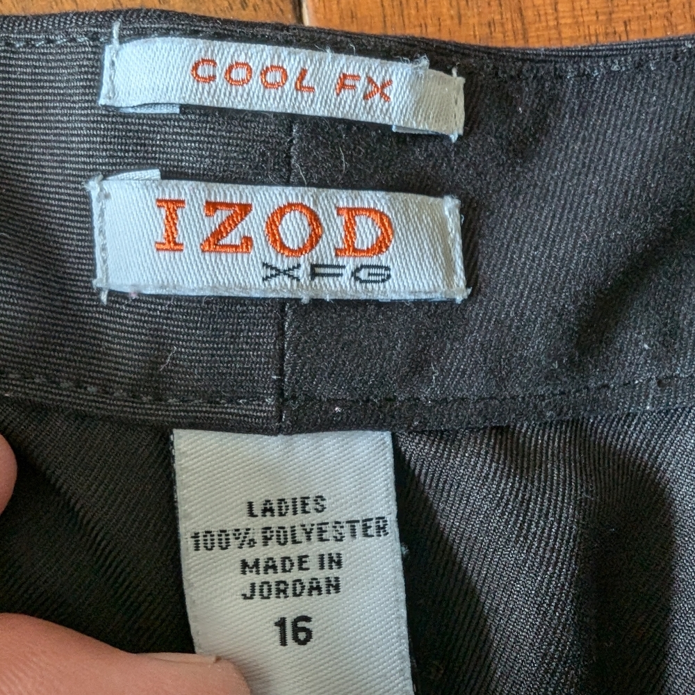 Ladies black Izod shorts cool fx size 16 - Picture 2 of 4
